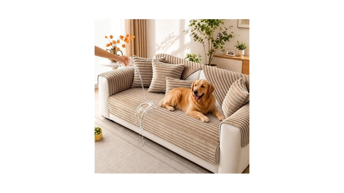 Keluina Waterproof Couch Covers For Pets, Faux Fur Pet Couch