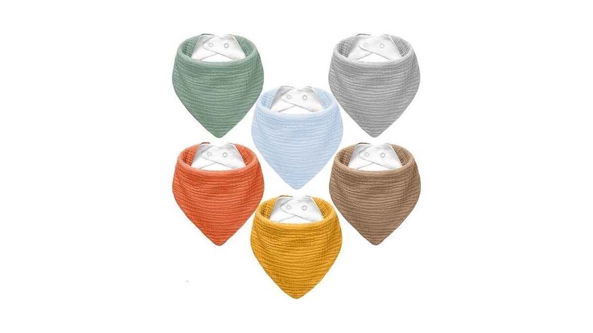 Nisxabebe Muslin Baby Bibs,soft Triangular Baby Bandana Drool Bibs For
