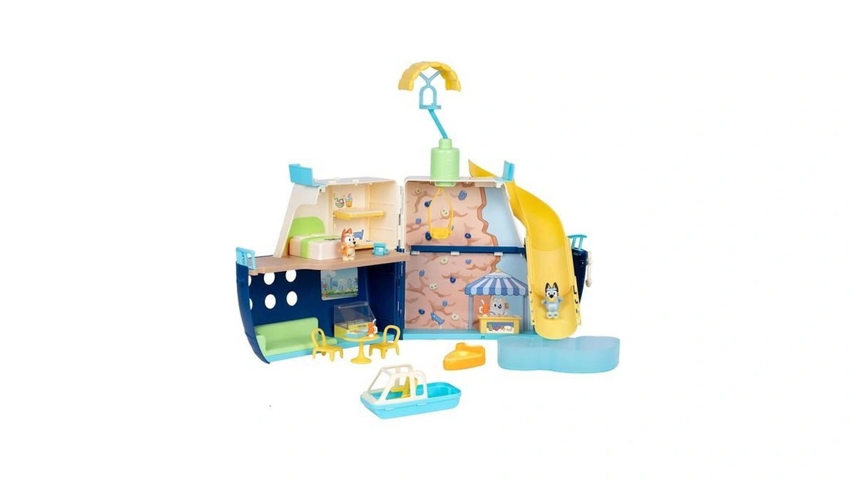 Bluey Cruise Ship Playset With Slide, 15+ Accessories, 2 Figures