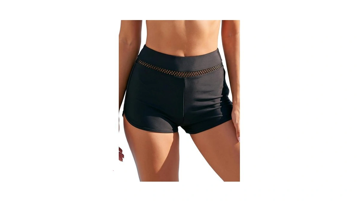 Colloyes Women’s High Waisted Swim Board Shorts Bottoms Black Size