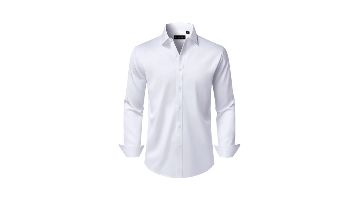 Amazon : Lusead White Dress Shirts For Men Weddin