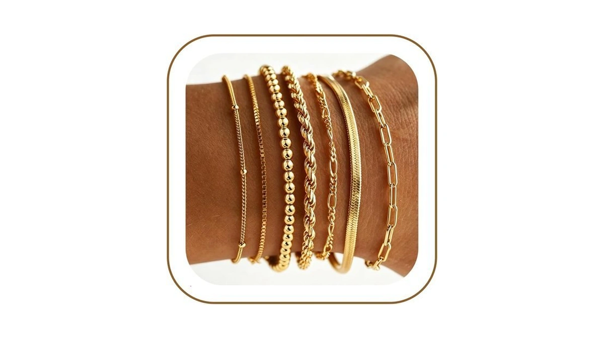 Amazon code: M Mooham Gold Bracelets For Women, 14k G