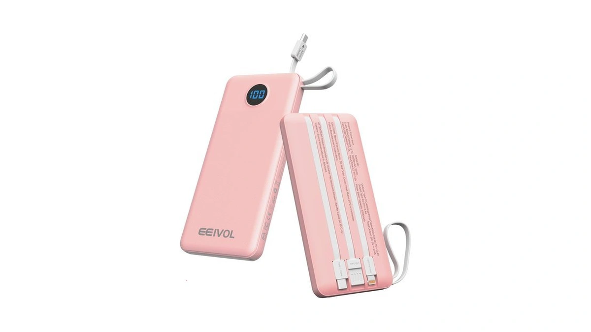 Eeivol Portable Charger Built In 4 Cables, 10000mah Power Bank,
