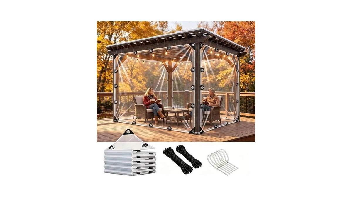 Clear Tarps With Metal Grommets, Heavy Duty Waterproof,14 Mil Vinyl,4×6ft