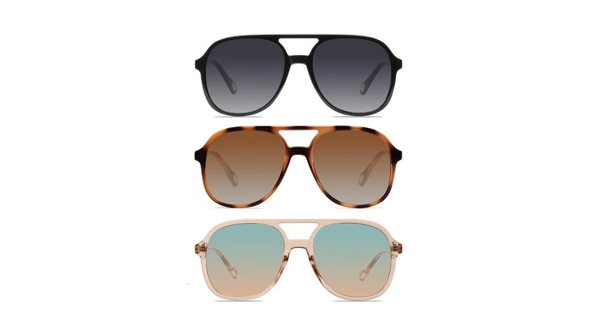 Ydaowkn Retro Aviator Sunglasses For Womens Mens 70s Double Bridge