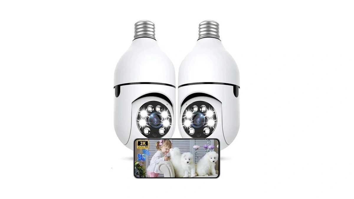 Poleeye Light Bulb Security Camera Outdoor, 2k 5ghz & 2.4ghz