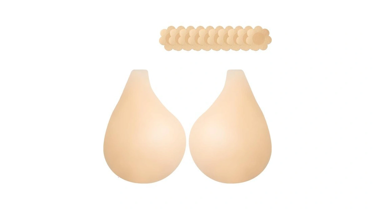Cbthet Ultra Adhesive Strapless Sticky Bra For Backless Dresses, Reusable