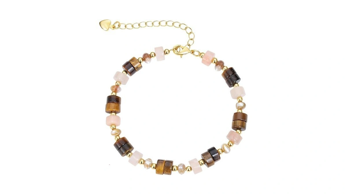 18k Gold Plated Gemstone Beaded Bracelets For Women, Bracelet Stack