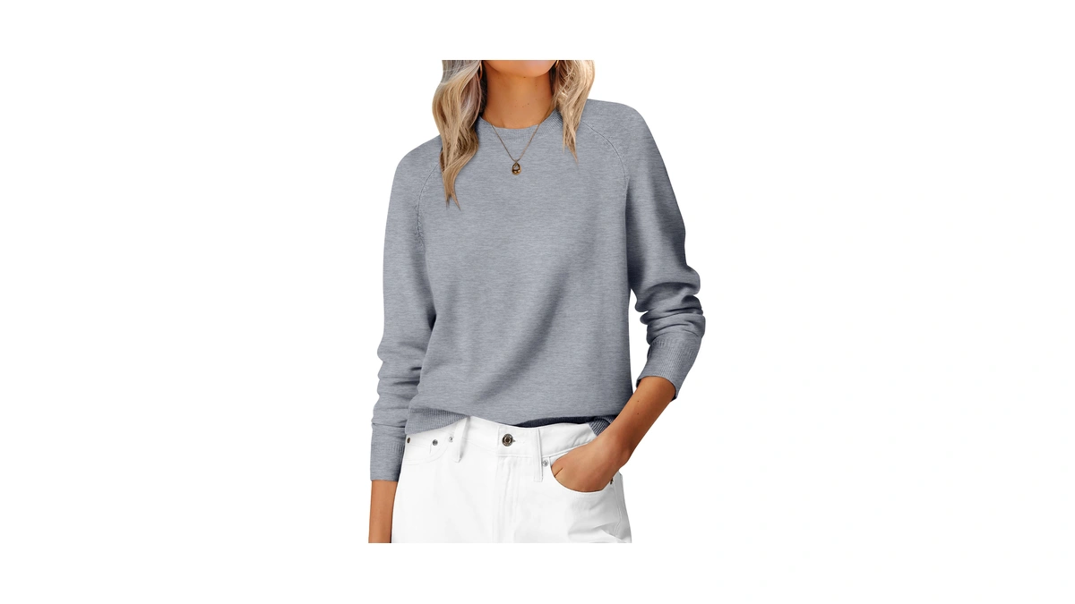 Anrabess Women's Long Sleeve Crew Neck Fall Lightweight Sweaters Top