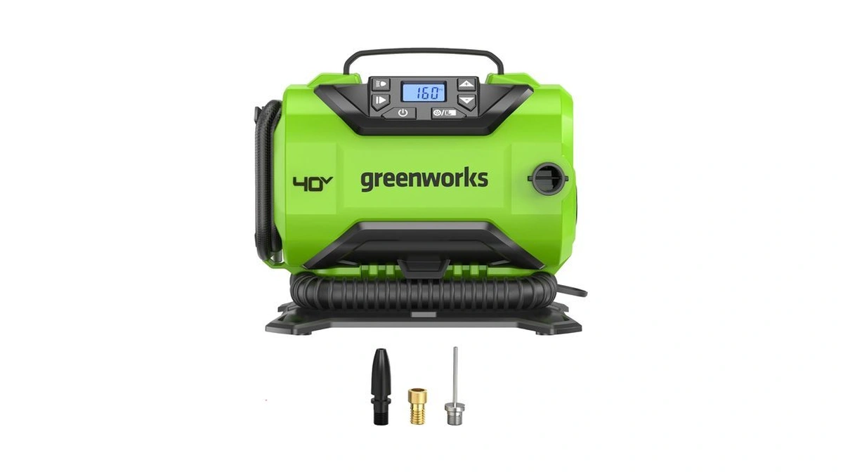 Greenworks 40v Cordless Tire Inflator, 160 Psi Portable Air Compressor,