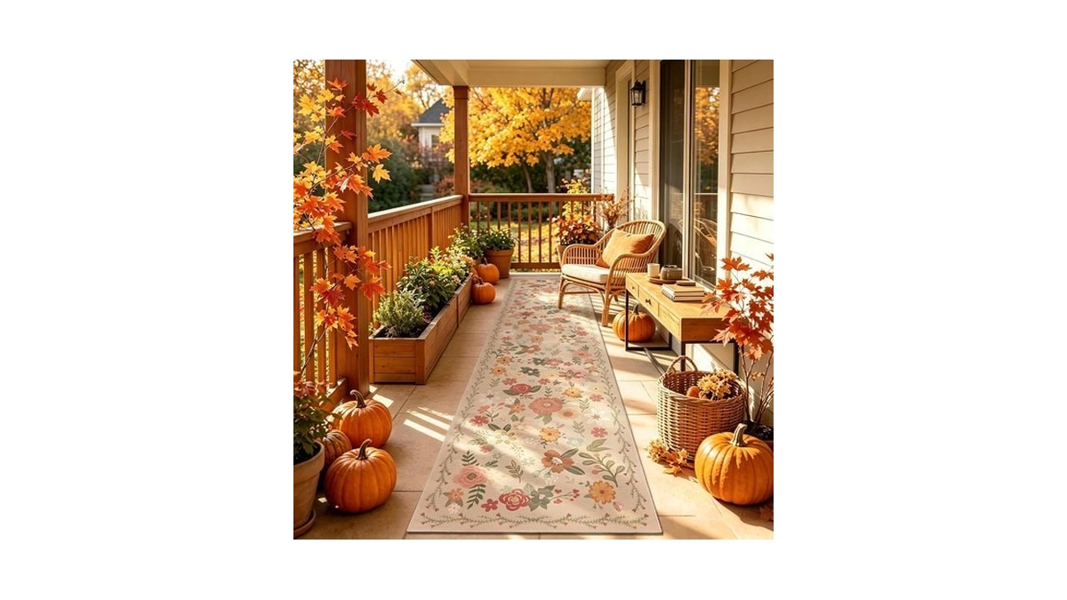 Hallway Washable Runner Rug 2x12 - Floral Kitchen Rugs Non