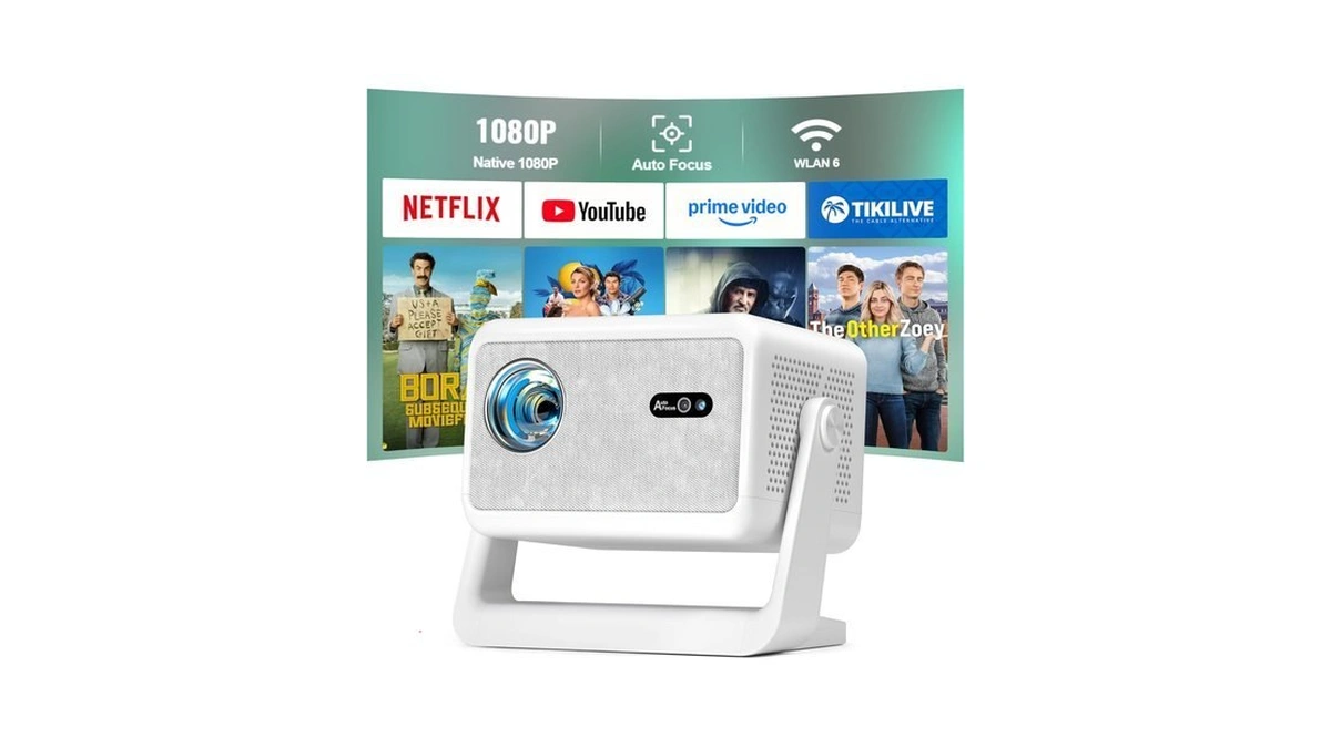3500ansi 4k Mini Projector With Wifi And Bluetooth, Auto Focus