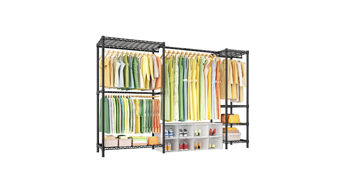 Ulif E10 Clothes Rack（with Stretchable Hanger Rod）freestanding Clothing Racks For