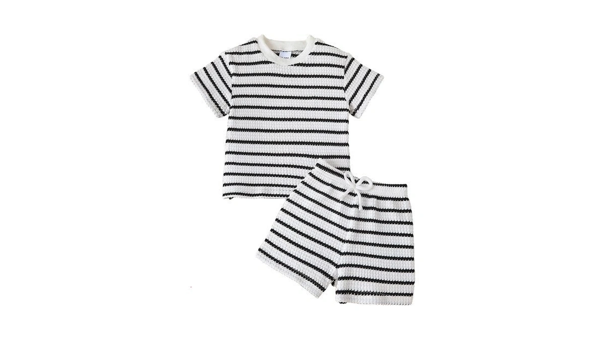 Firsttrail Baby Girl Clothes Striped T-shirts And Shorts Summer Set