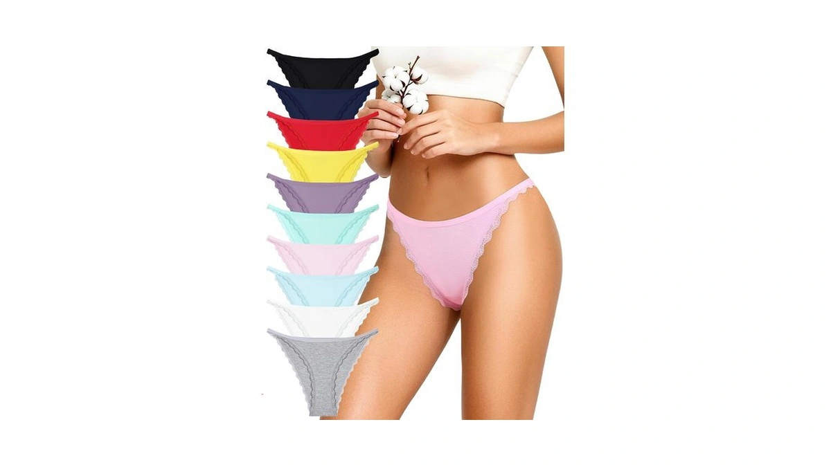 Jujucute Cotton Underwear For Women Sexy Lace Cheeky Bikini Panties