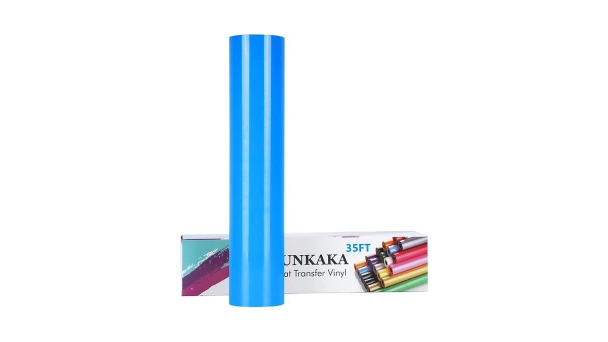 Funkaka Heat Transfer Vinyl Lake Blue Htv Rolls, 12" X