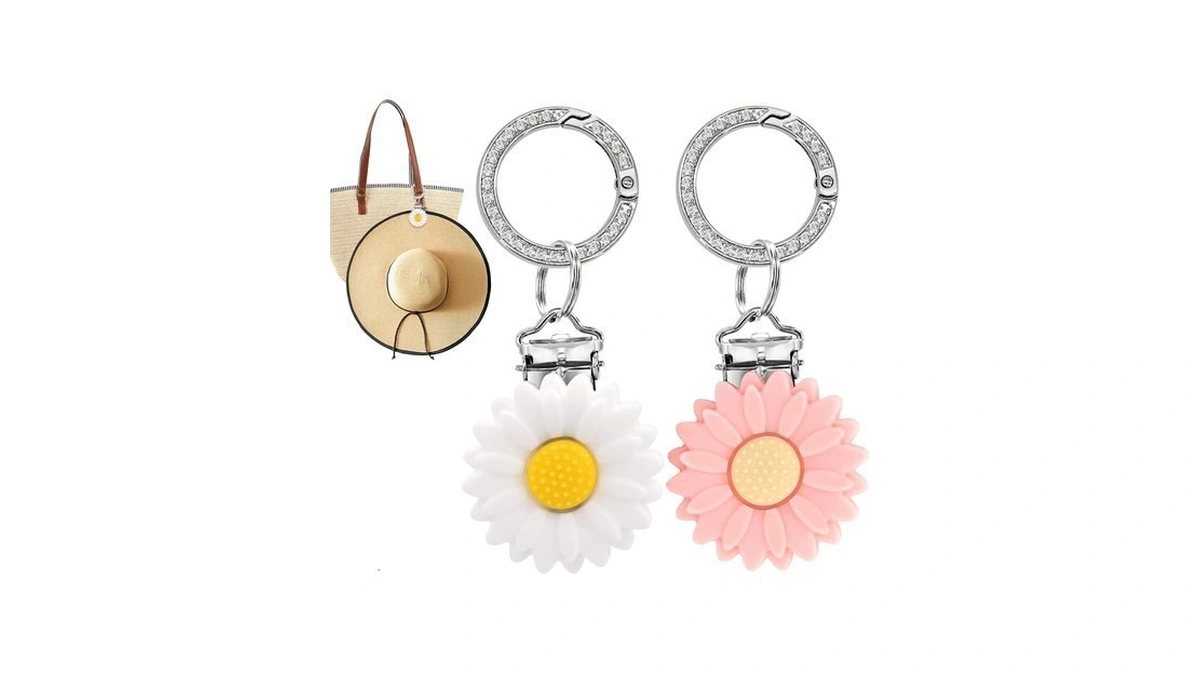 Quyangchifeng Hat Clips For Travel On Bag, White & Pink,