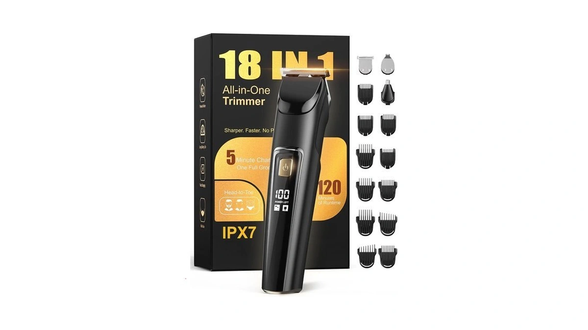 Beard Trimmer For Men, Fast Charging 4-in-1 Kit, 18 Lengths,