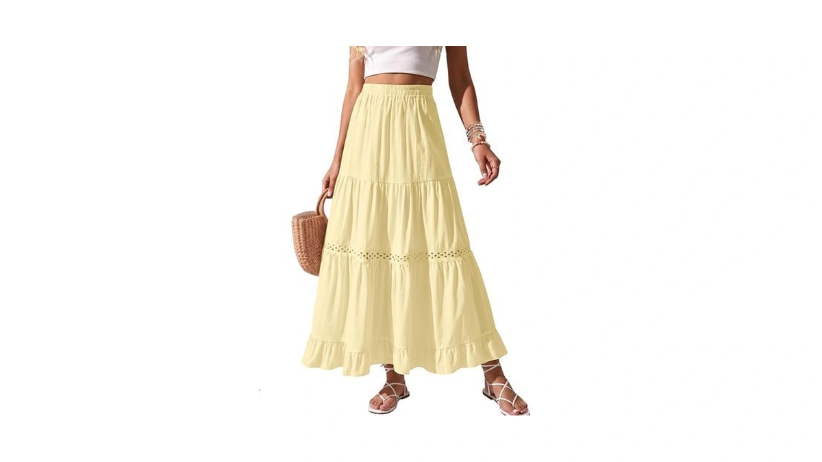 Zelroxa Womens Long Maxi Cotton Summer Boho Tiered A Line