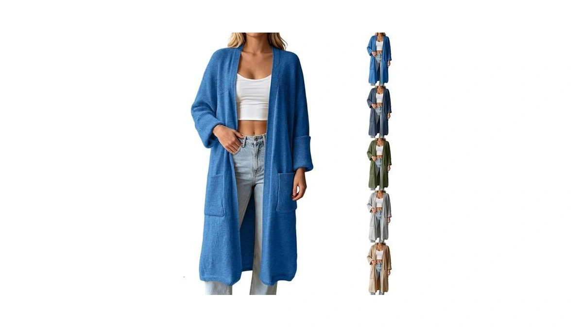 Womens Long Cardigan Sweater Knit Oversized Open Front Coat With