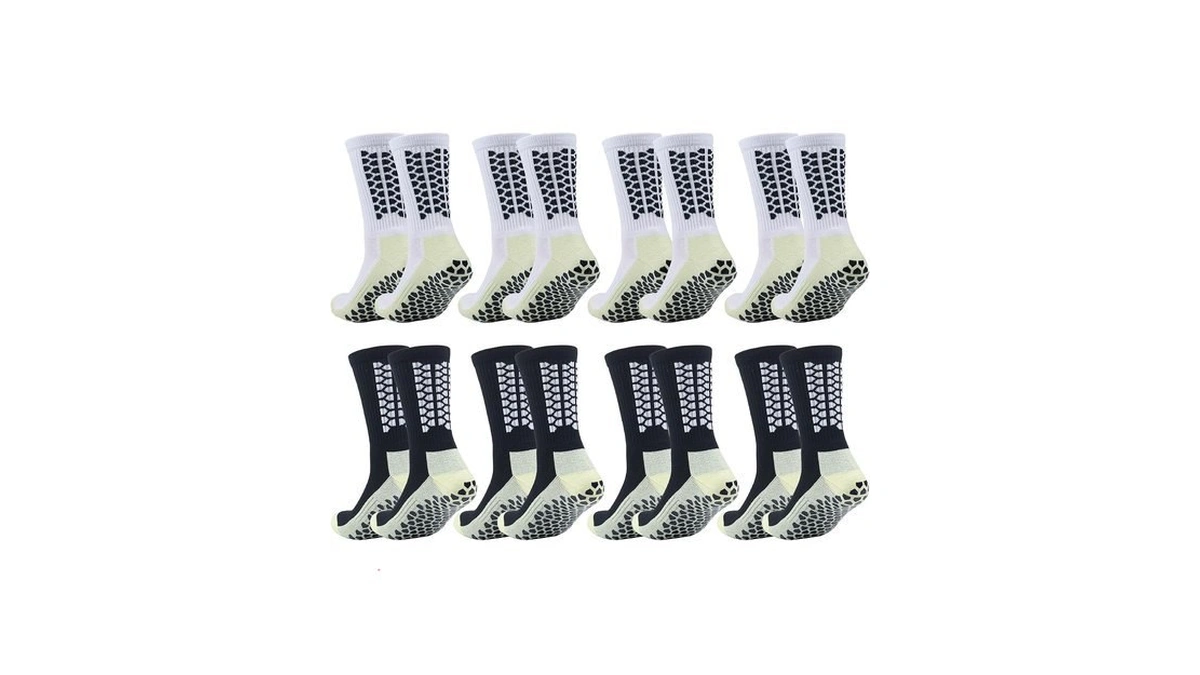 Kuchisity 8 Pairs Men's Grip Soccer Socks