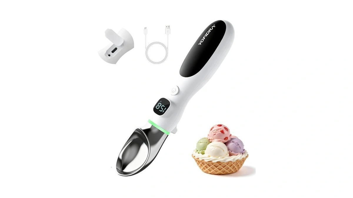 Yofidra Heated Ice Cream Scoop 4000 Mah, Ergonomic Design With