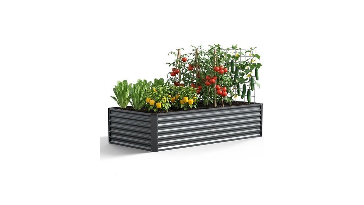 Moosprr Galvanized Raised Garden Bed Outdoor, 6x3x2ft Large Raised Bed