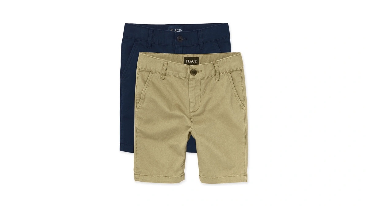 The Children's Place Boys Stretch Chino Shorts, Flax/new Navy 2