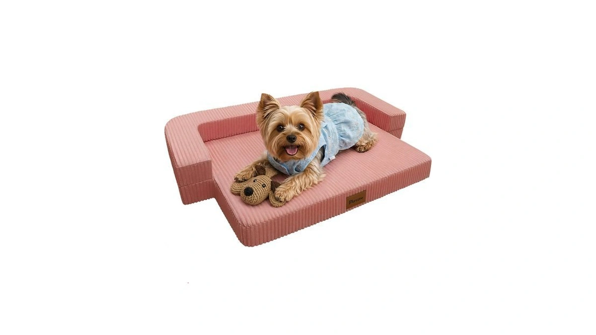 Persure 2-in-1 Dog Sofa Bed, Orthopedic Memory Foam For Medium