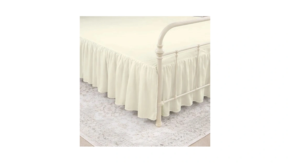 Krishna Ruffled Bed Skirt With Split Corners King, 100% Microfiber
