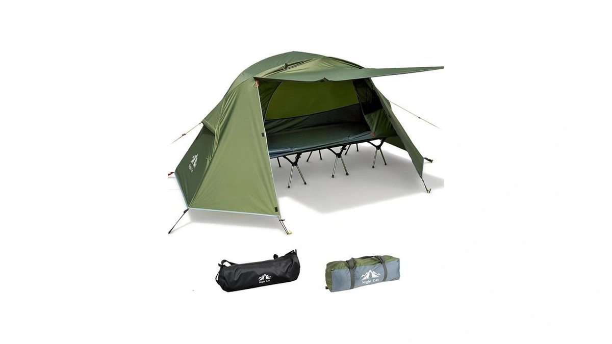 Night Cat Cot Tent Combo：comfortable Folding Camping Tent Cot