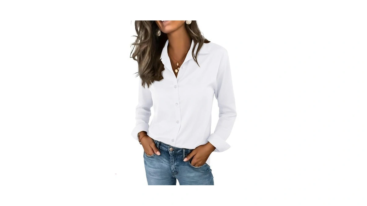 Tolovic Wrinkle Free Womens Button Down Shirts For Women Long