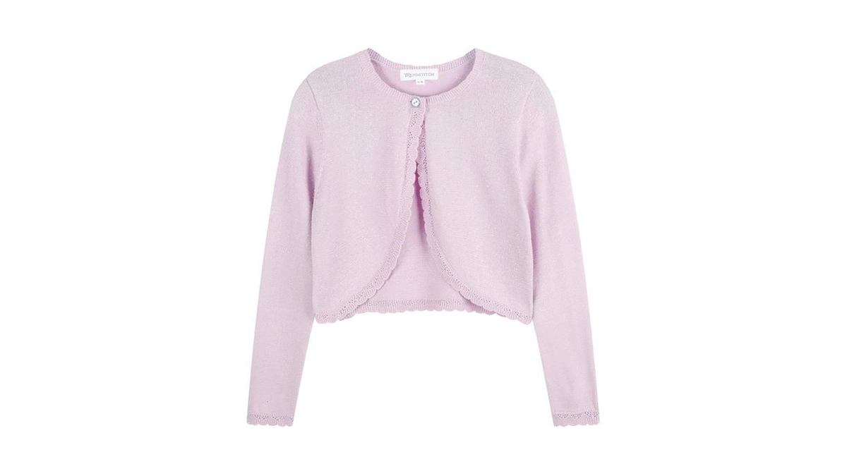 Trendstitch Girls Cardigan Bolero Ruffle Open Front Button Cover-up 3-12y