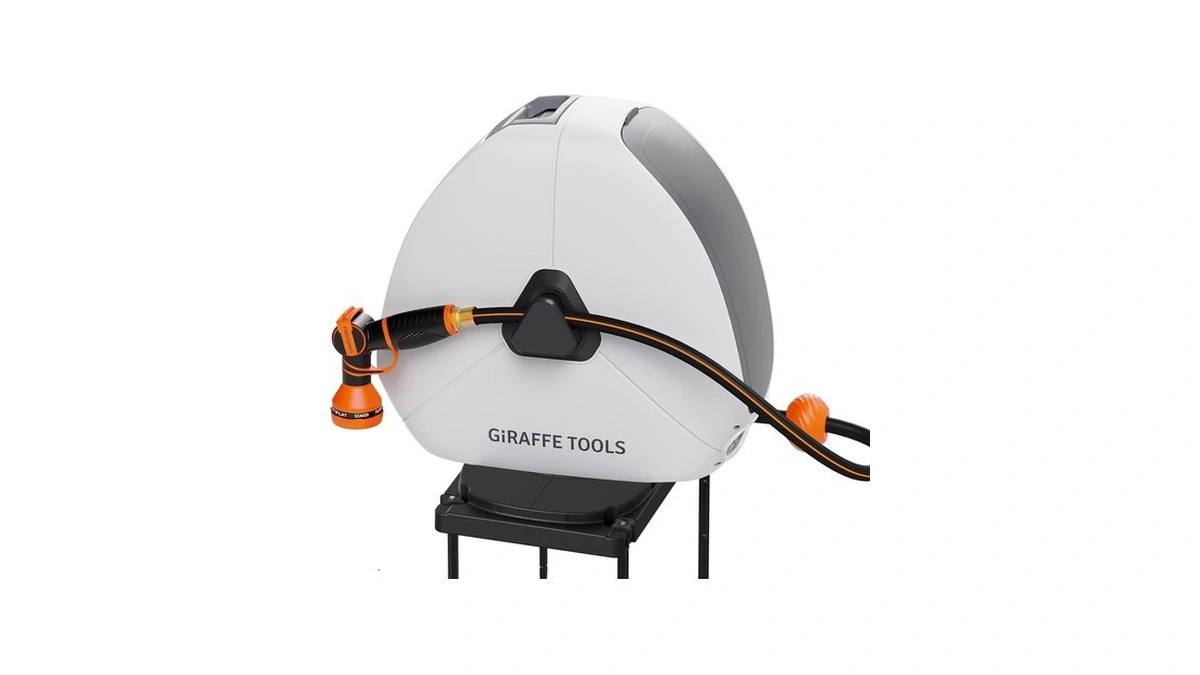 Giraffe Tools Ground-mounted Retractable Garden Hose Reel,1/2" X 100ft