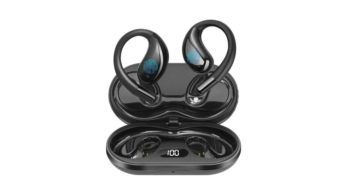 Open Ear Clip Wireless Earbuds Bone Conduction Headphones,bluetooth 5.4,50h Playtime