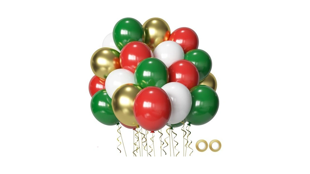 Christmas Party Balloons,red And Green Latex Balloons 50 Pcs 12