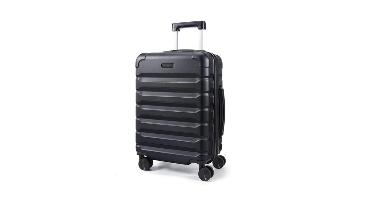 Light Flight Carry On Luggage 22x14x9 Airline Approved Suitcase,black
