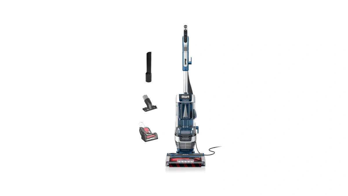 Shark Stratos Vacuum, Duoclean Powerfins Hairpro, Lift-away, Navy, Az3002
