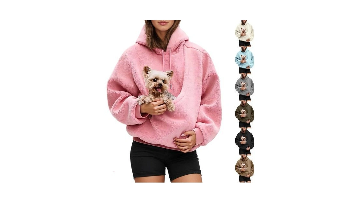 Gumipy Pet Pouch Hoodie Women Cat Pocket Hoodie With Dog