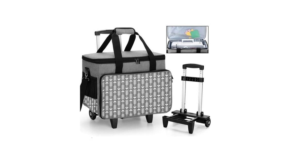 Yarwo Upgraded Rolling Sewing Machine Carrying Case With Detachable Board