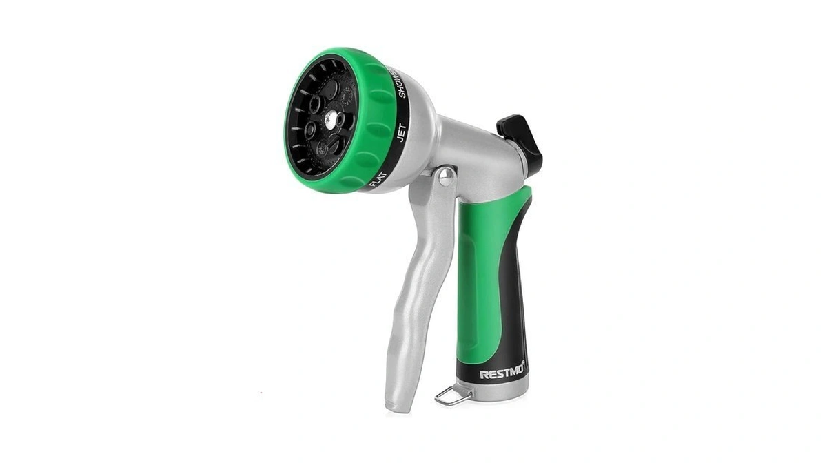 Restmo Garden Hose Nozzle, Heavy Duty Metal Water Hose Nozzle