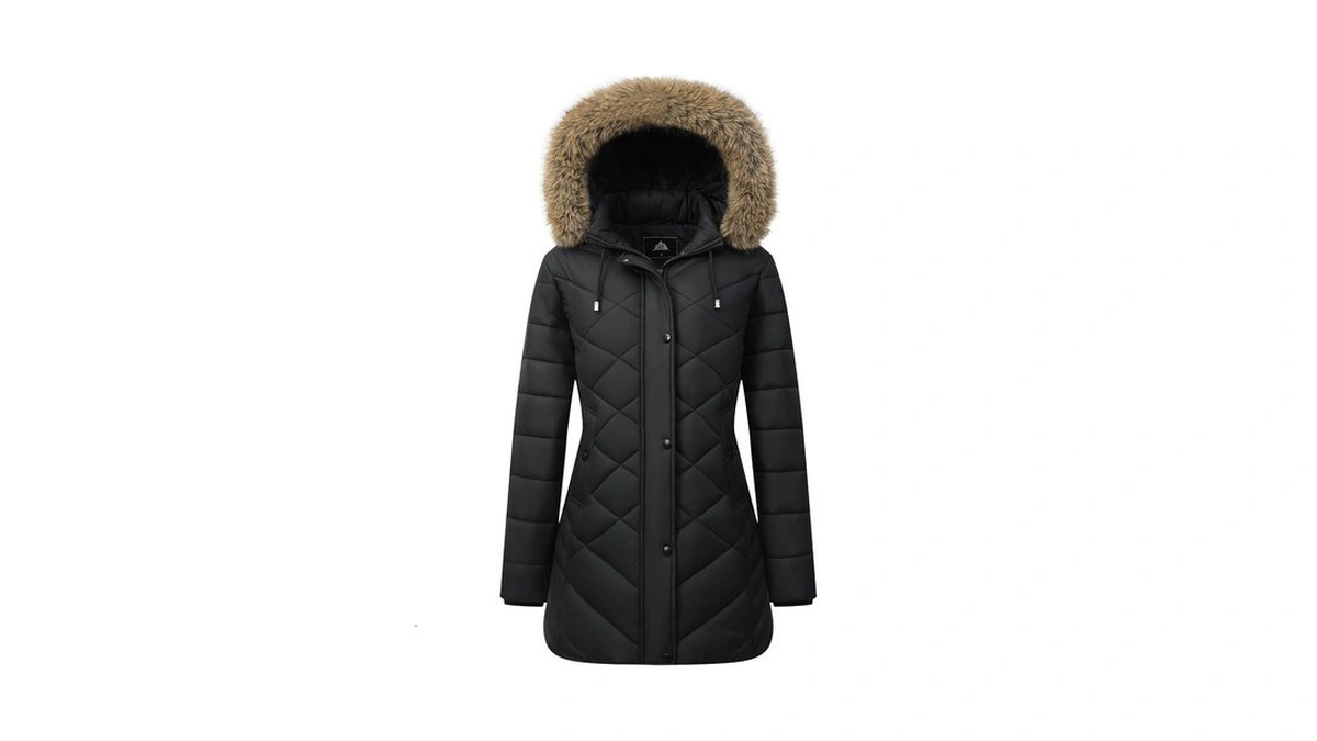 Pufflady Women's Long Warm Winter Coat Thickened Fleece Lined Down