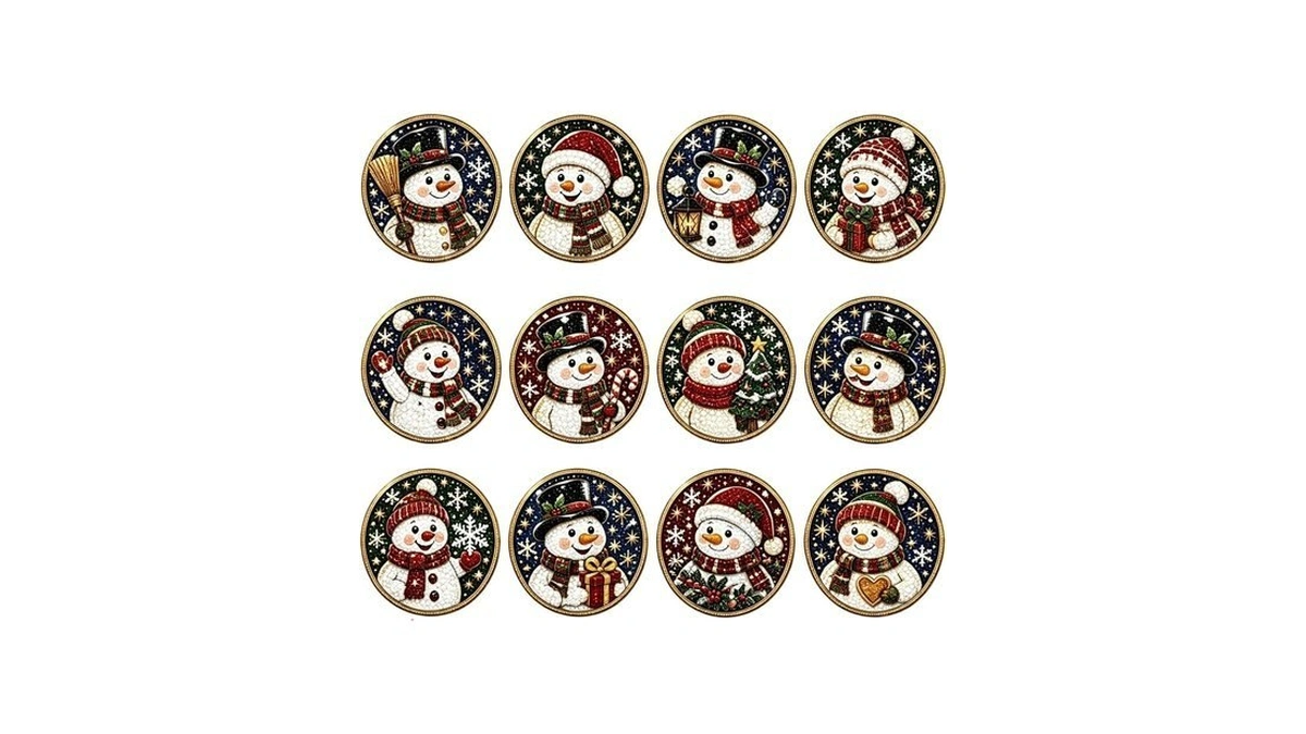 Rkwins 12pcs Christmas Diy Pearl Diamond Art Kits For Christmas