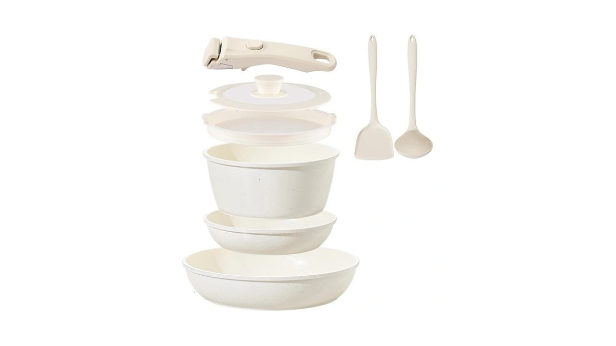 Ceramic Cookware Set Non Stick 8pcs Pots And Pans Set
