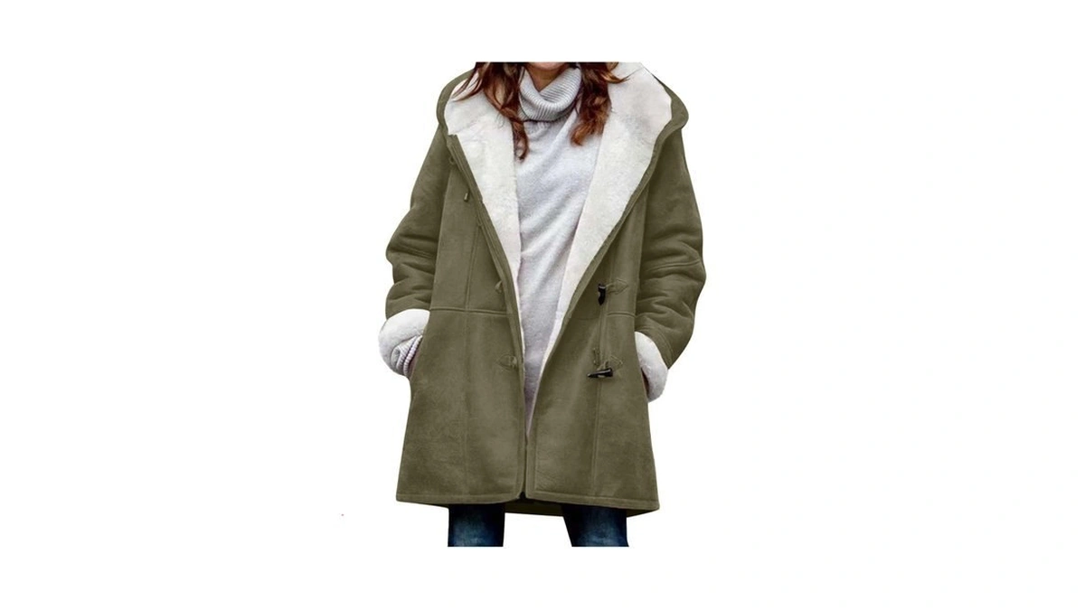 Womens Parka Coats Sherpa Fleece Lined Pea Coats Winter Hooded