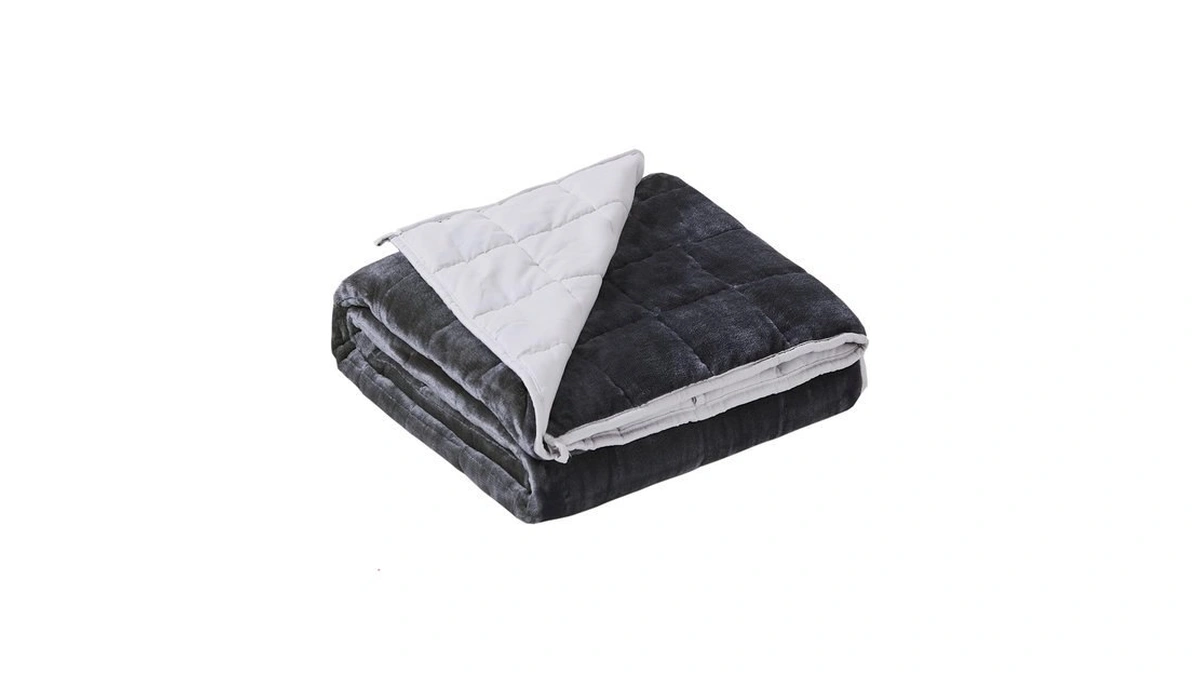 Satwip Grey Weighted Blanket 15 Pounds, Fuzzy Warm Flannel Throw