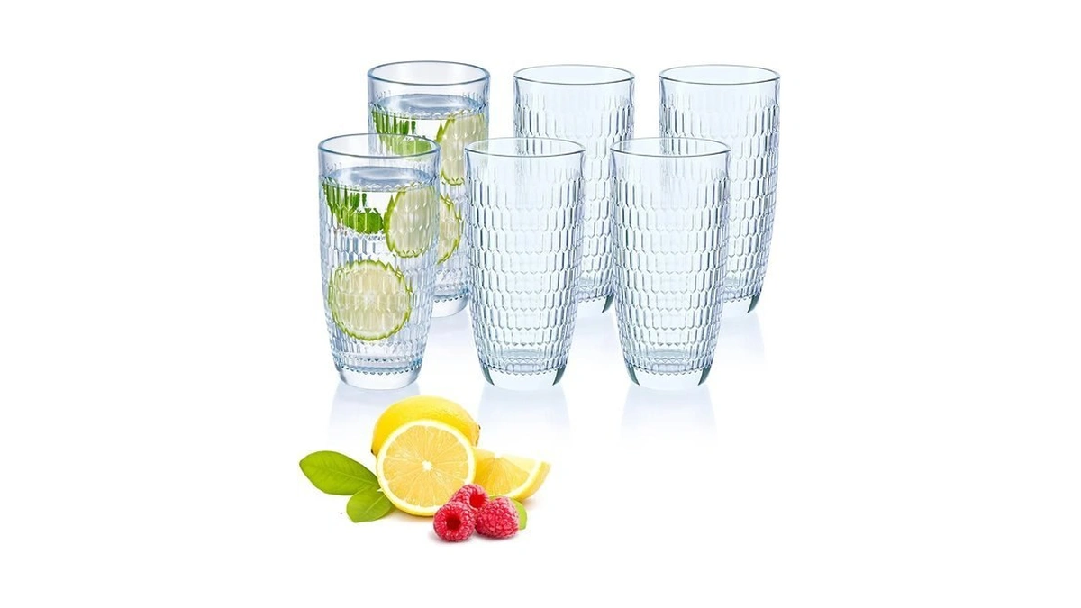 Creativeland Highball Beverage Glasses Set Of 6 Romantic Colored Thick