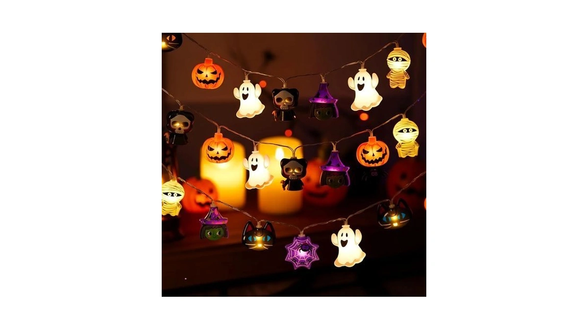 Gooyule Halloween String Lights, 10ft 20led Orange Fairy Lights, Usb