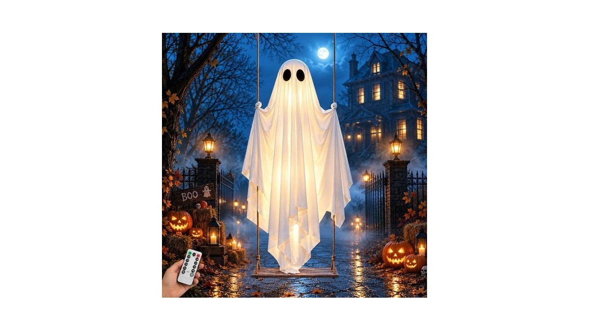 Swinging Ghost Outdoor Decor, Halloween Decorations Hanging Ghost 5ft