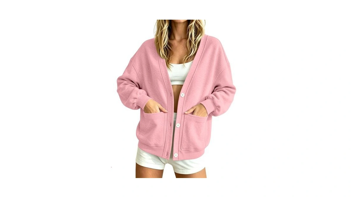 Womens Sweatshirt Cardigan Oversized Open Front Long Sleeves Fall Jackets